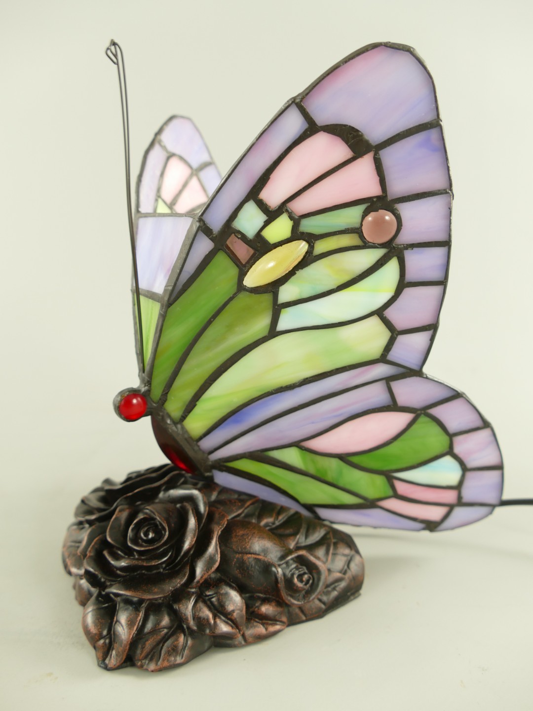 Lampe Tiffany Schmetterling fassung E14 H.20cm