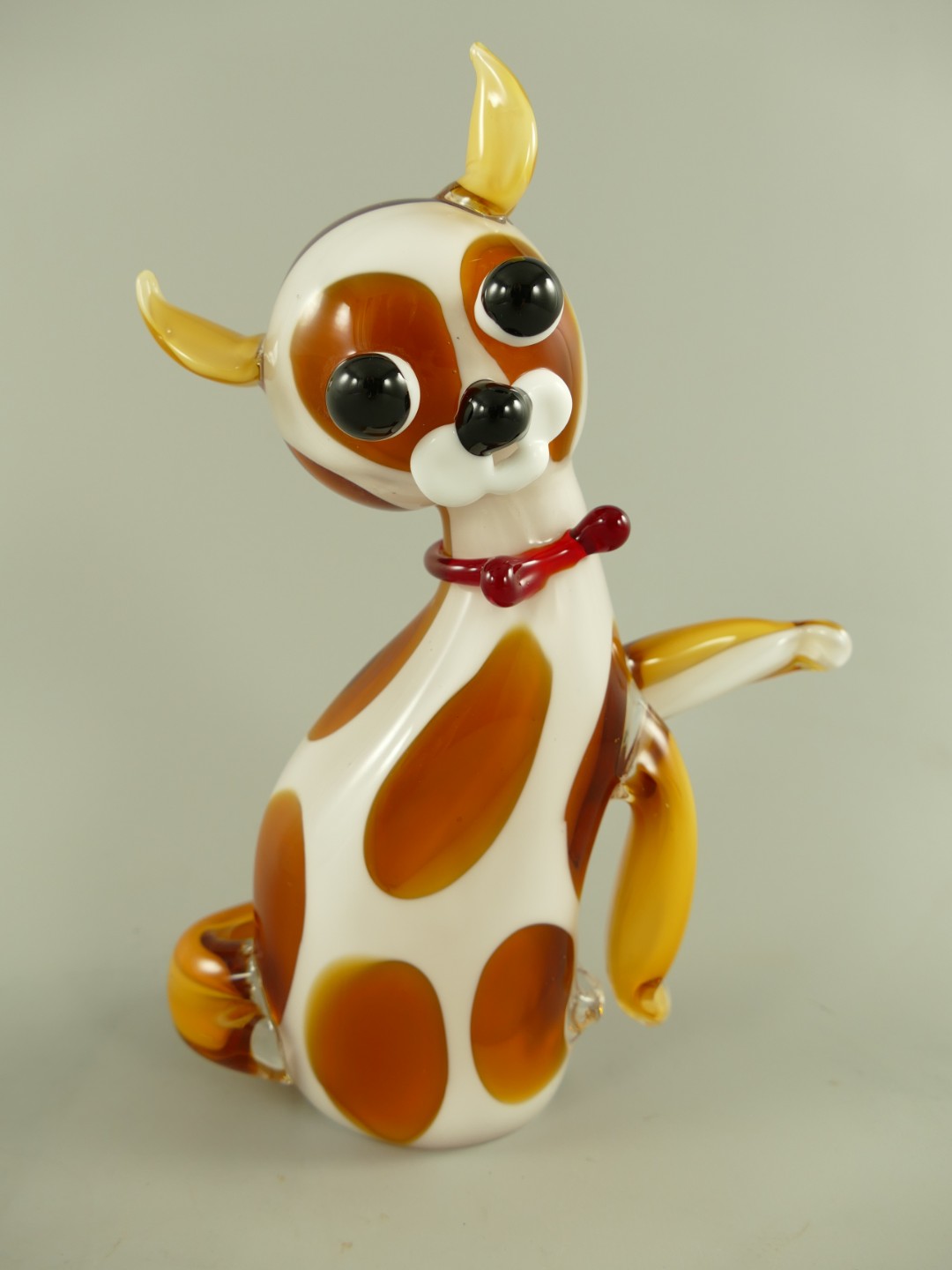 Glasfigur Murano styl Katze farbe H.24cm