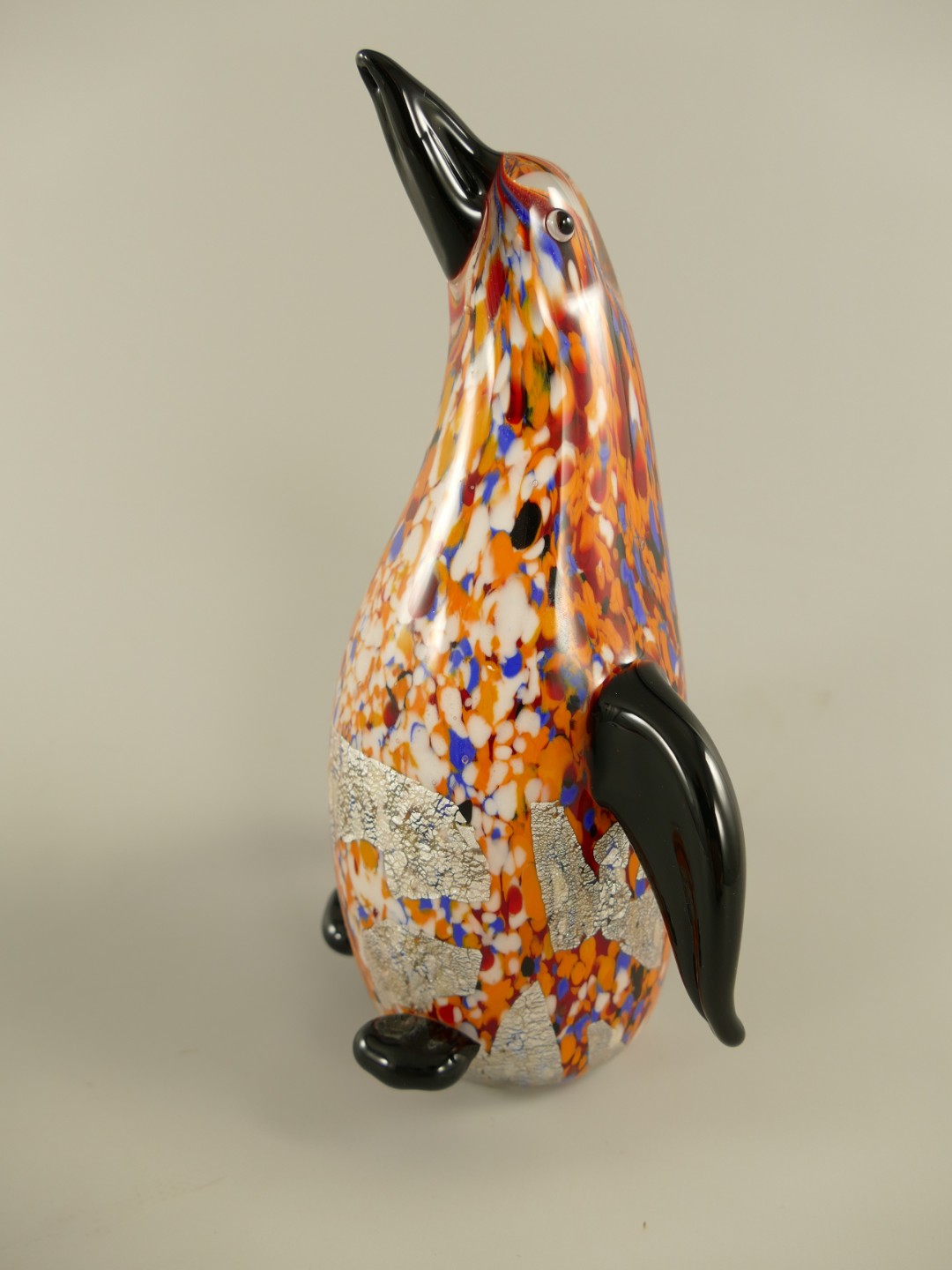 Glasfigur Murano styl Pinguine farbe H.22cm