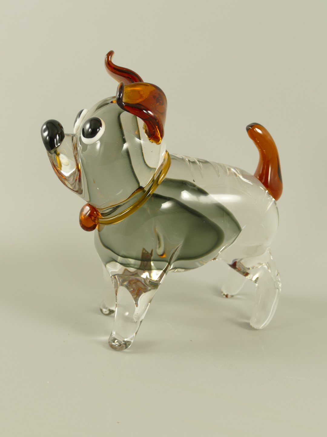 Glasfigur Hund farbe H.22cm