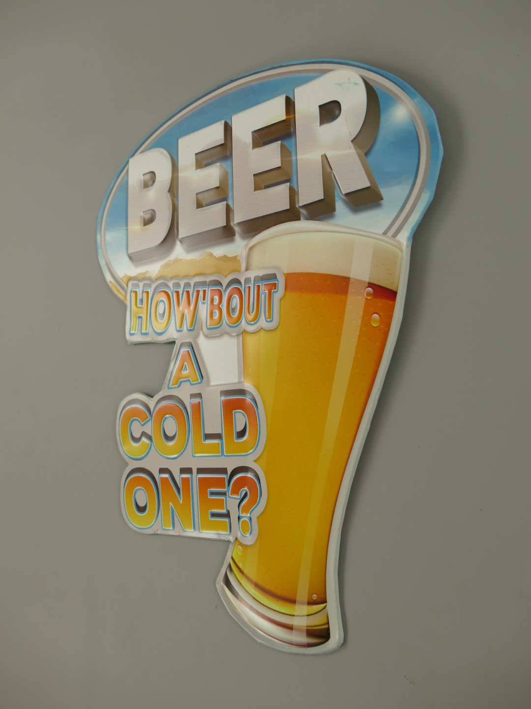 *ANG. Wandschild(Gestanzt)Eisen Cold One H.37x30cm