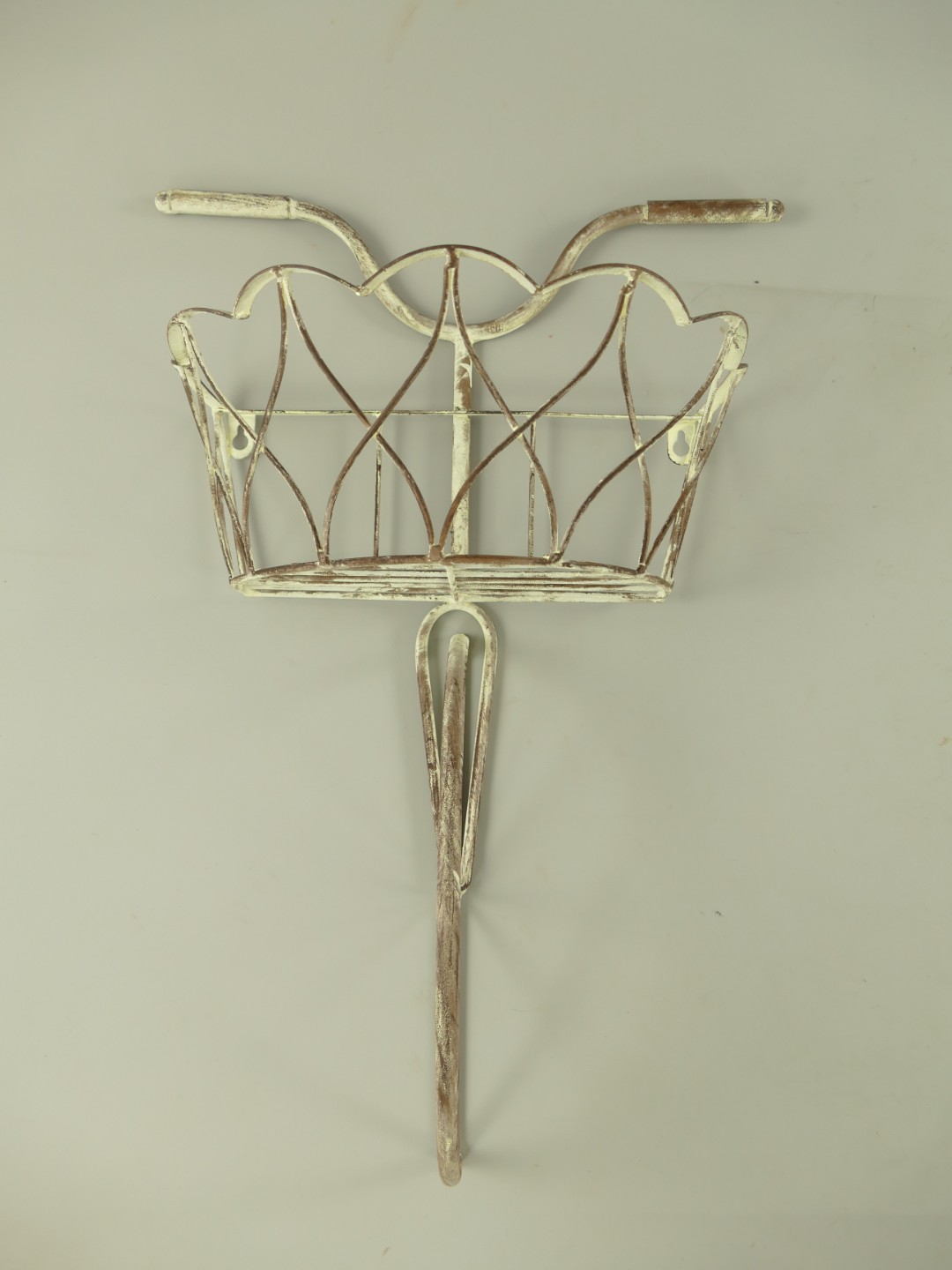 Wandblumenhanger FAHRRAD rustikal weiss H.56cm
