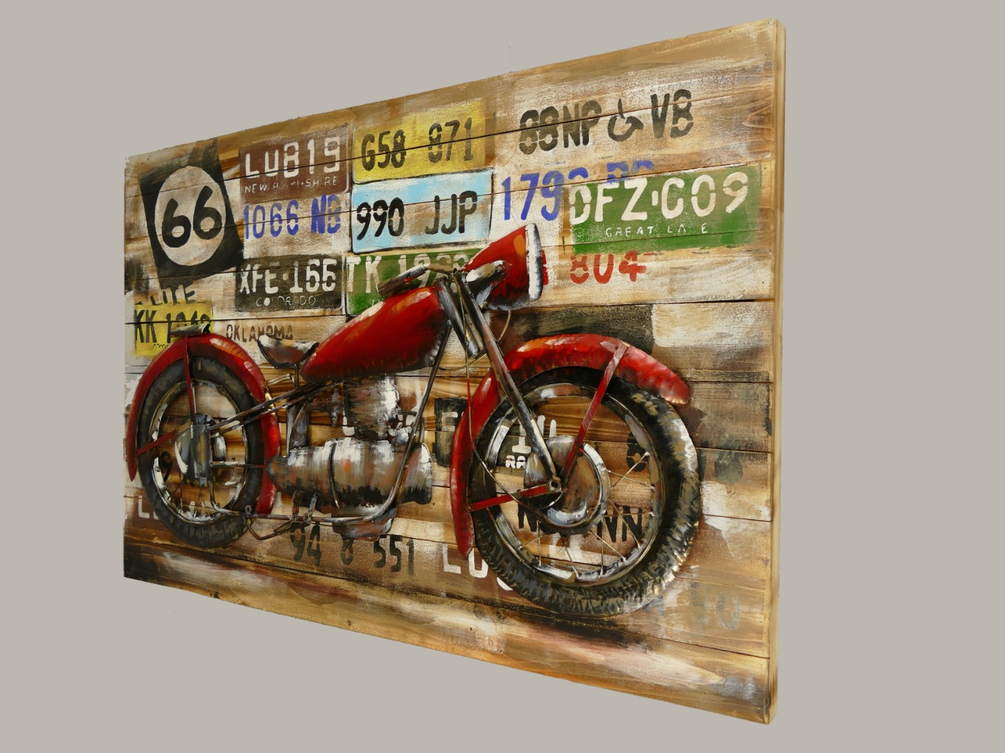 (*)Metallbild (3D) Eisen Motor L.120x80cm