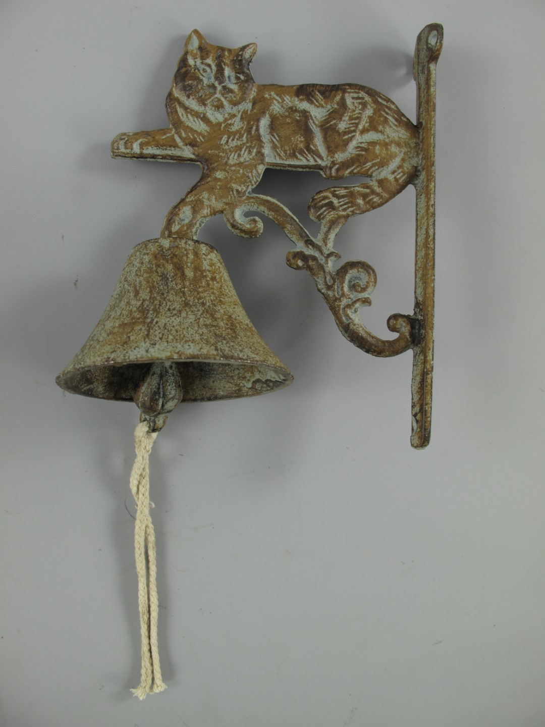 Wandglocke Katze Gußeisen farbig H.21x16cm Wandglocke Katze Gußeisen farbig H.21x16cm