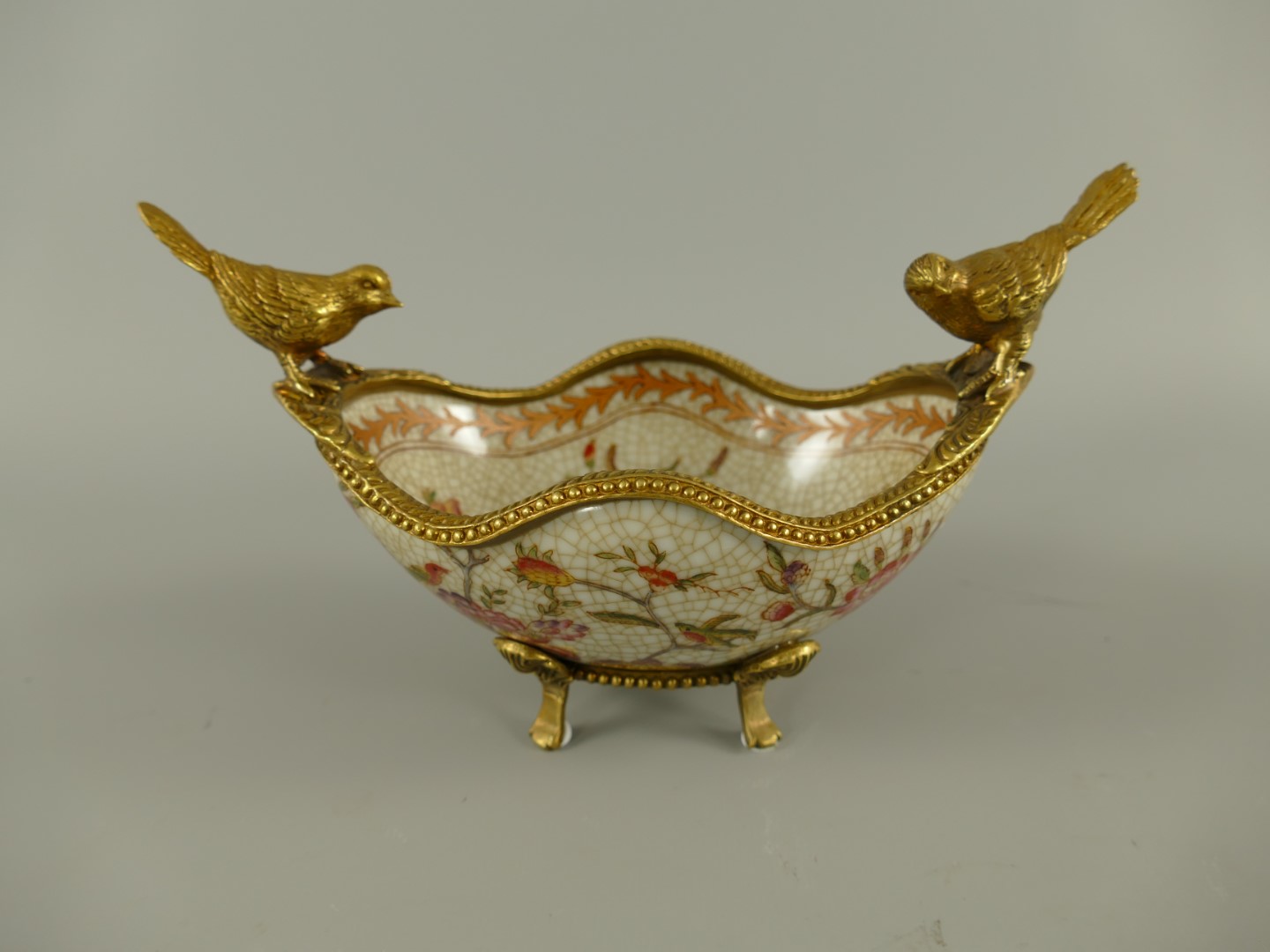 Porzellan/Messing Jugendstil schale L.19x13cm Porzellan/Messing Jugendstil schale L.19x13cm