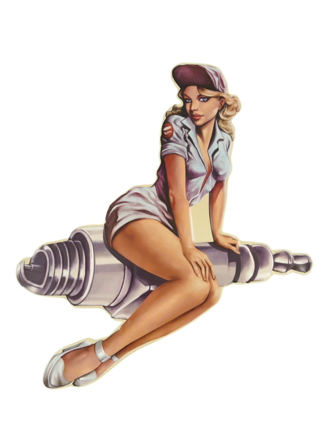 *ANG./DEZ. Wandschild(Gestanzt) Eisen Frau H.57cm