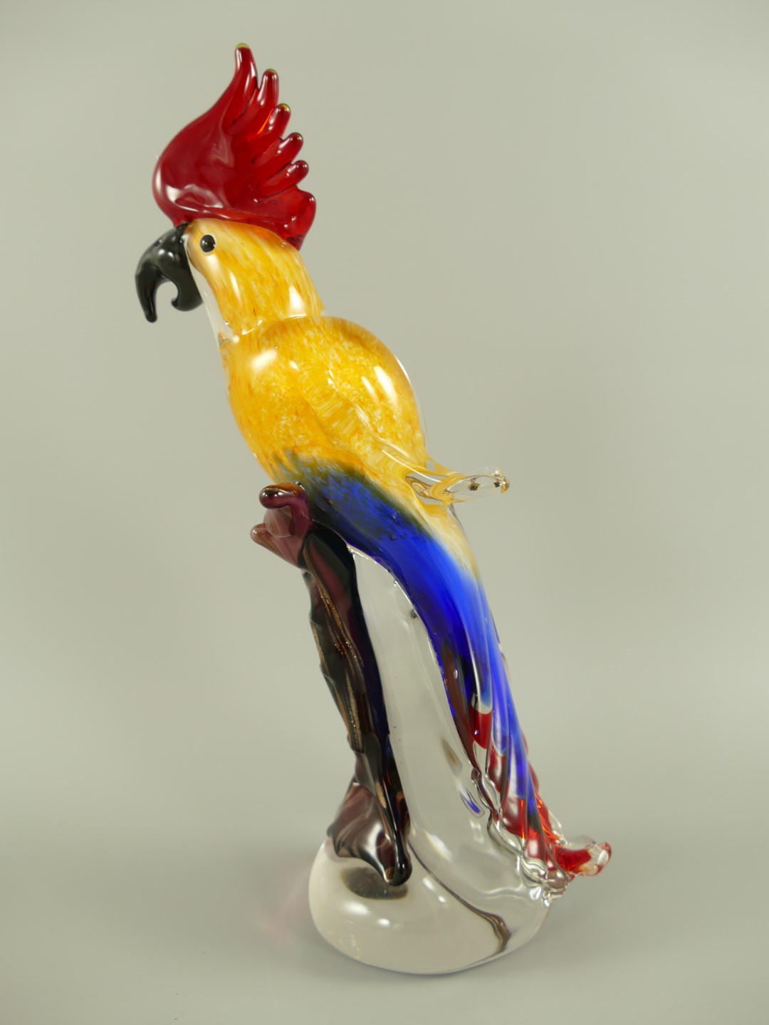 Glasfigur Papagei farbe H.32cm