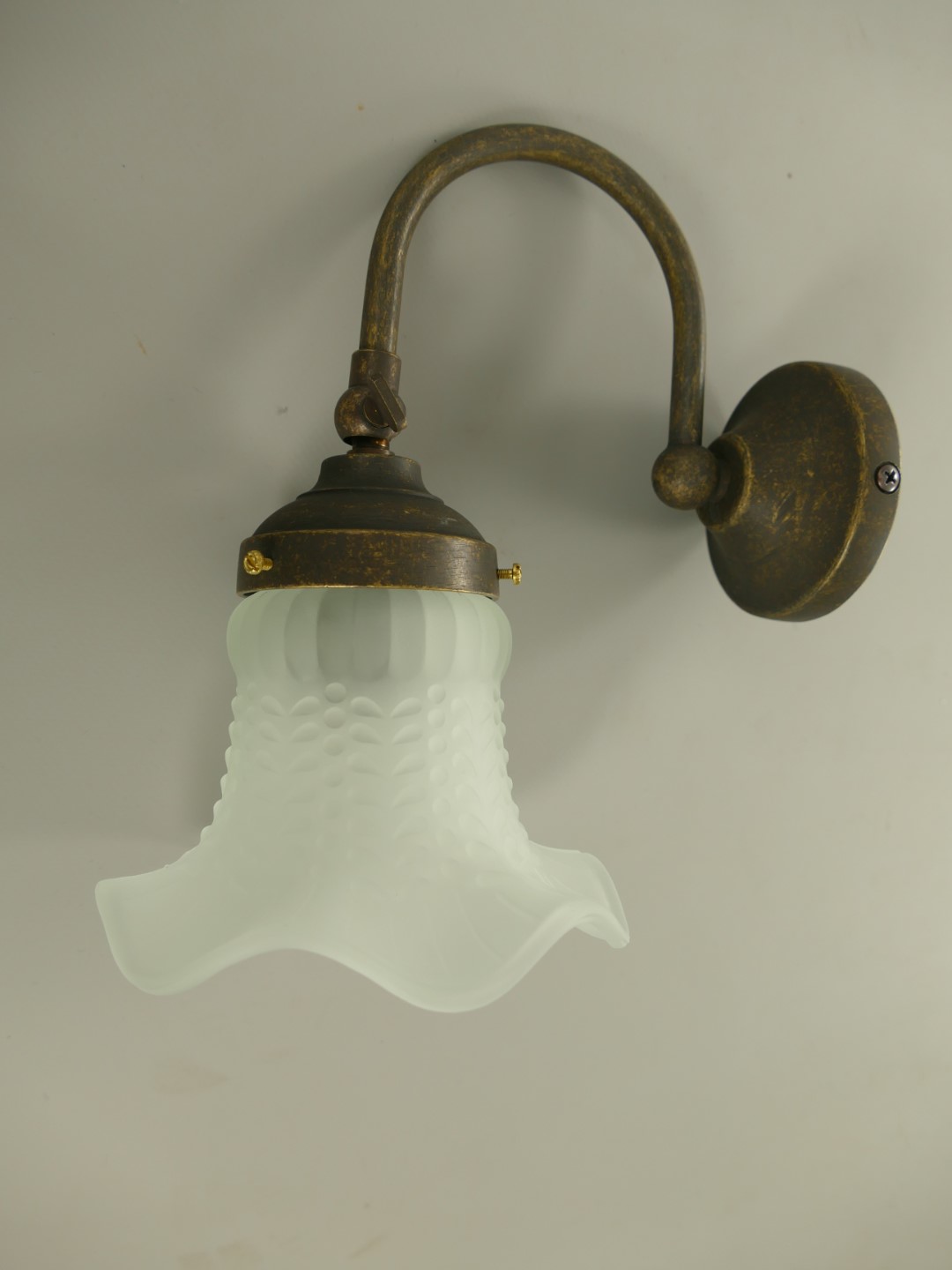 Wandlampe E14 Mes. brün. Schirm(176.020) H.20cm