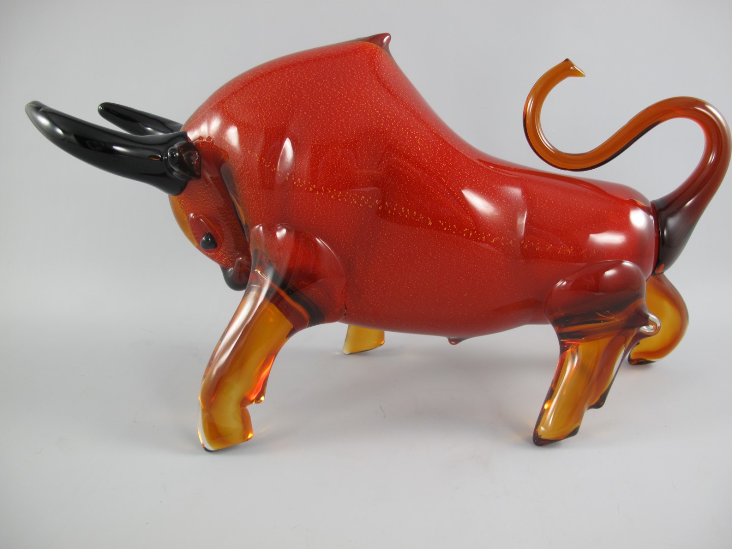(*)Glas Bülle farbe rot L.50x29cm