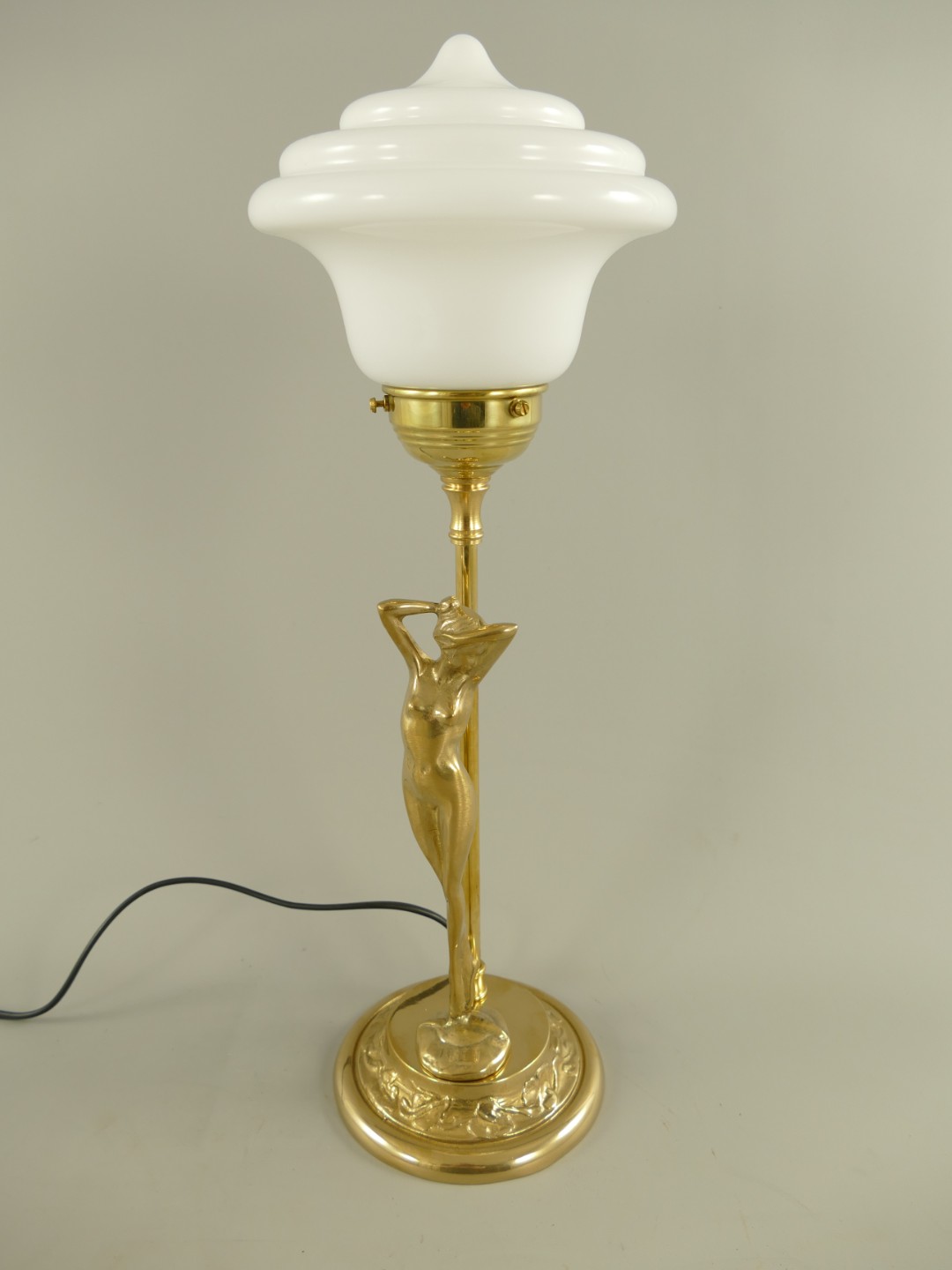 Stehlampe E14 Messing Schirm(215.012-1) H.47cm