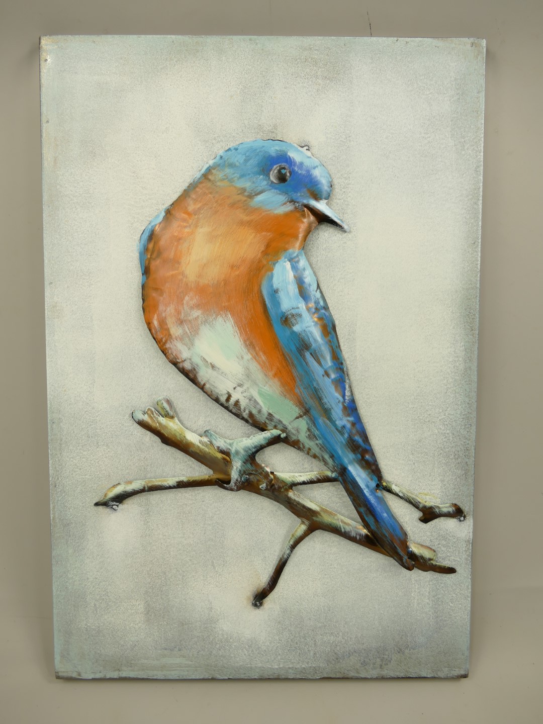 (*) Metallbild (3D) Eisen Vogel H.60x40cm