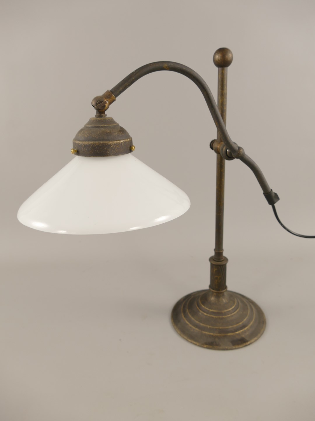 Lampe Messing brün. Schirm(162.100W20) H.40cm