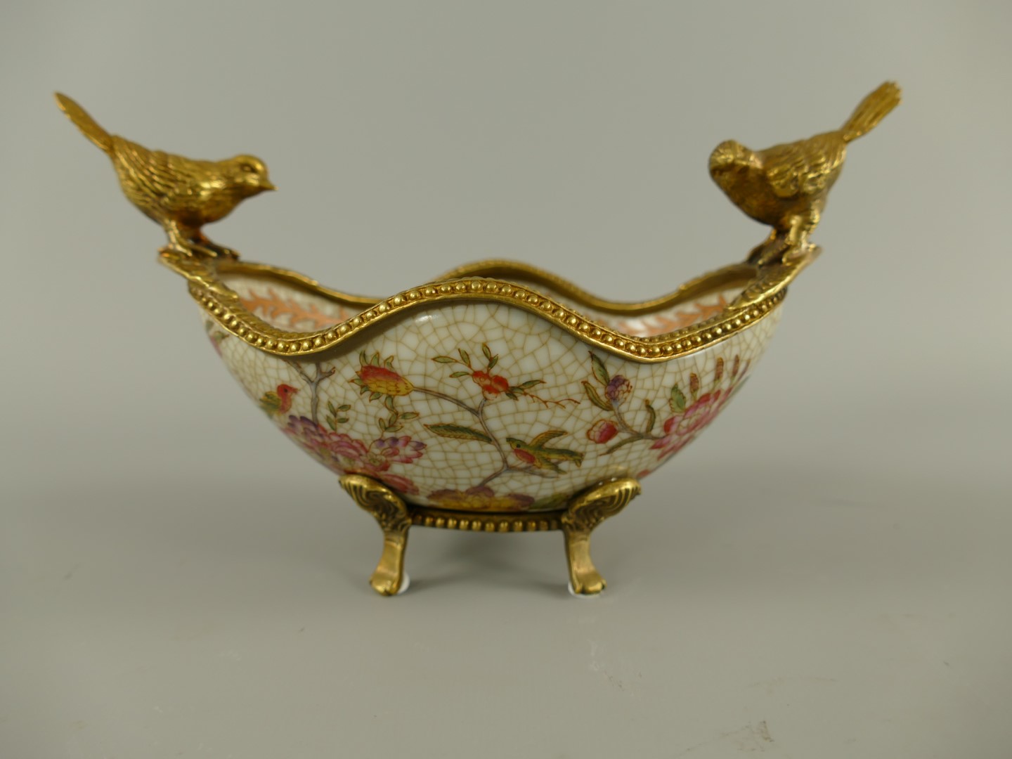Porzellan/Messing Jugendstil schale L.19x13cm