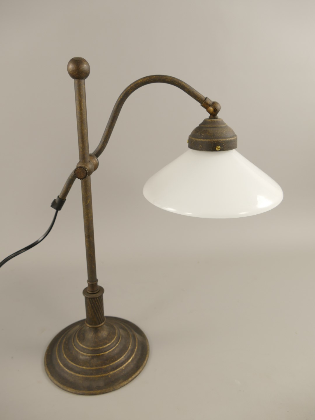 Lampe Messing brün. Schirm(162.100W20) H.40cm