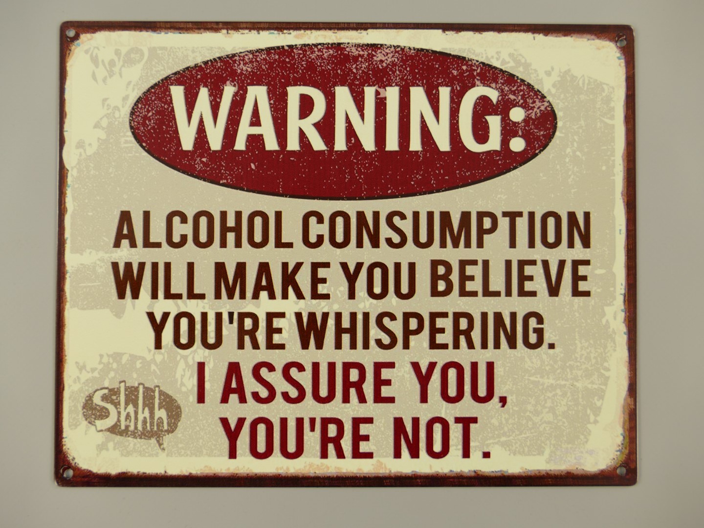 Wandschild Eisen Warning Alcohol Consumtion H.20cm