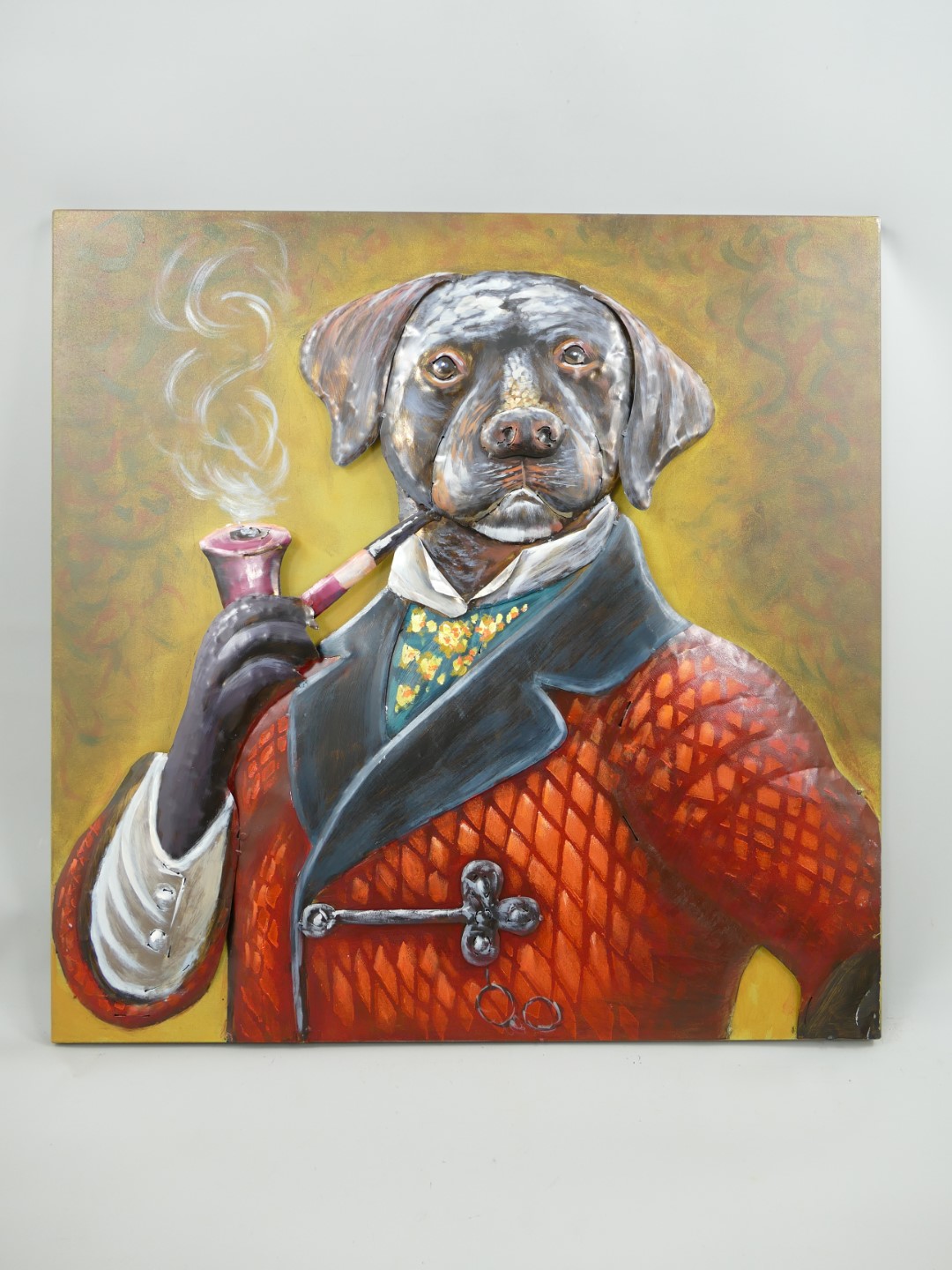 (*) Metallbild (3D) Eisen Hund H.80x80cm