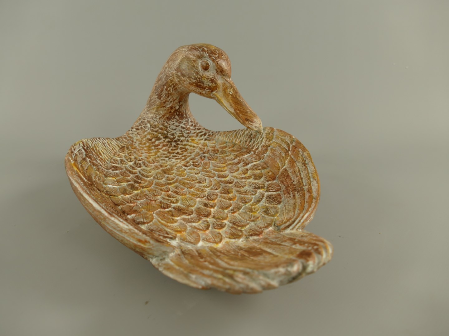 *RAUS-50% Schale Swan Polyst. Holz farbig L.38cm