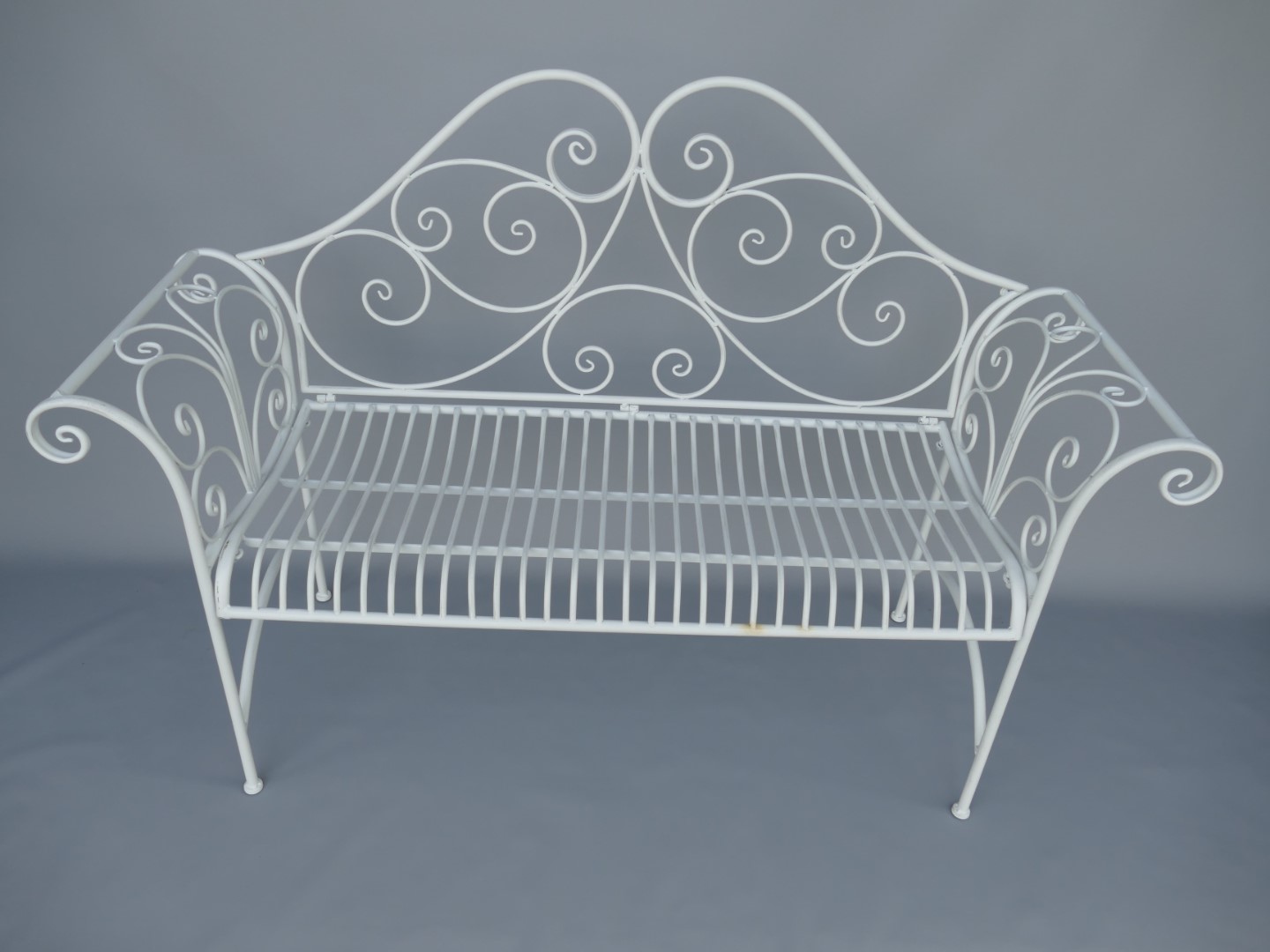 335003Wa (*S)Bank Eisen rustikal weiss L.137-H.96cm