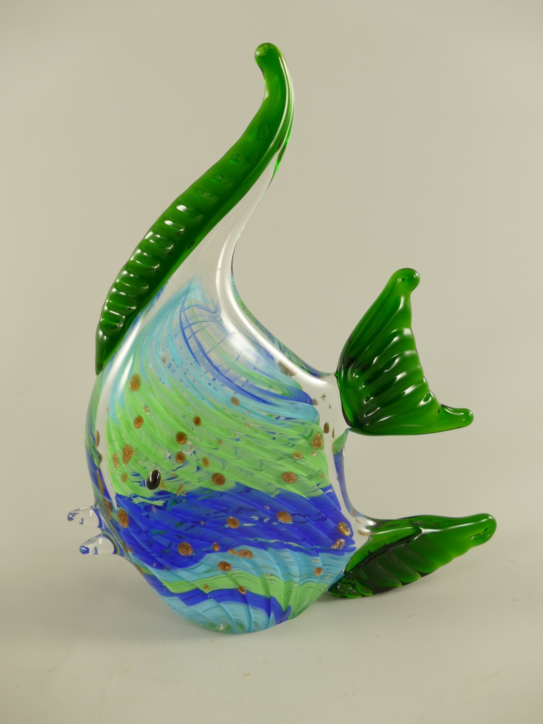 Glasfigur Murano styl Fisch farbe H.24cm