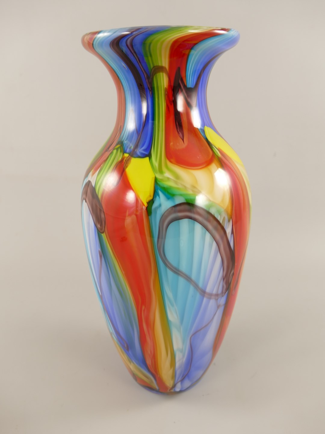 Glas Vase farbe H.41x20cm