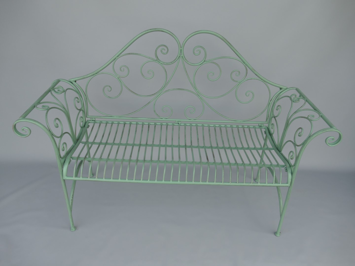 (*S)Bank Eisen rustikal grün L.137-H.96cm (*S)Bank Eisen rustikal grün L.137-H.96cm