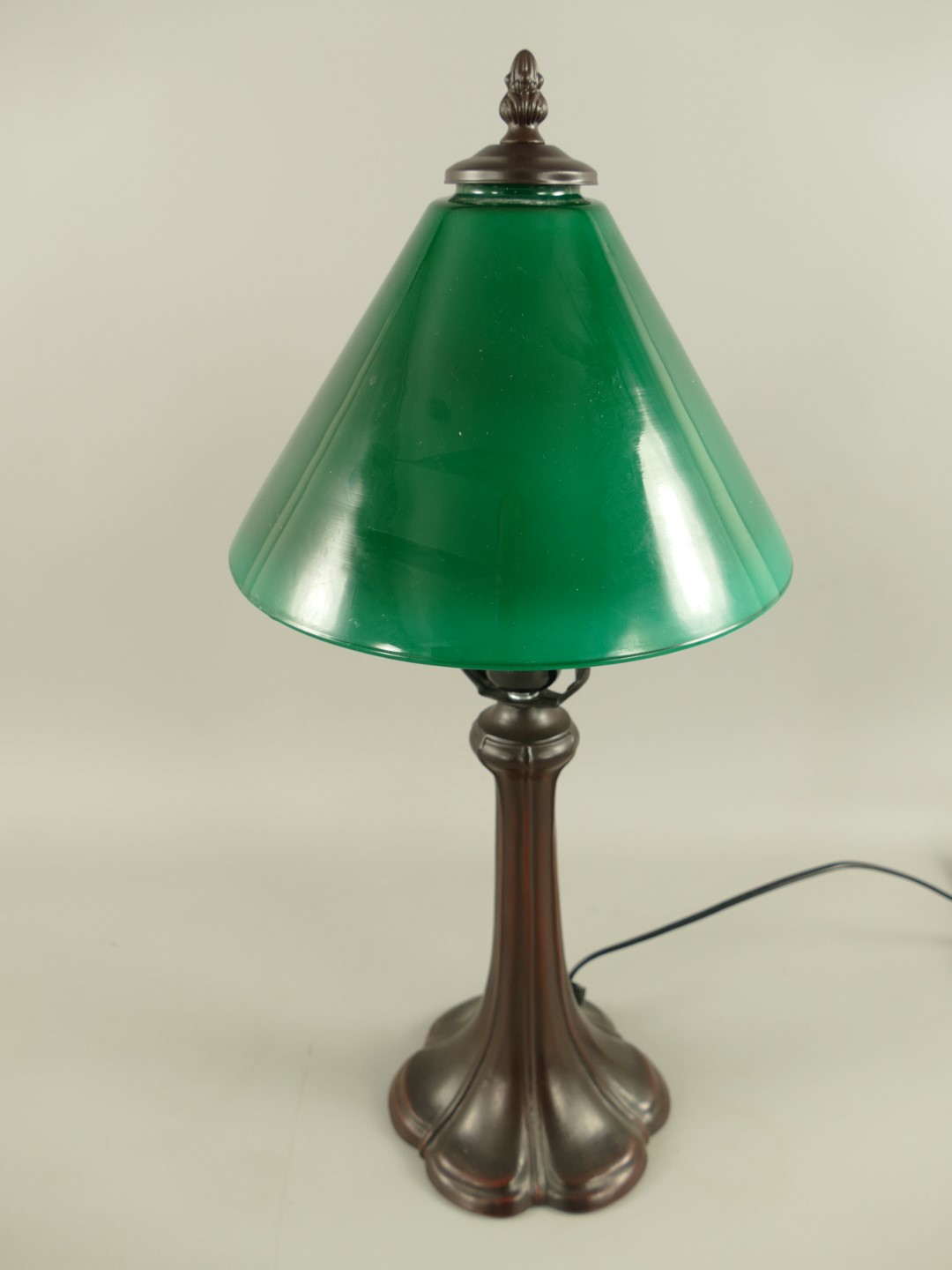 *NT Lampe BRONZE!! farb. Schirm(160.100G30) H.53cm