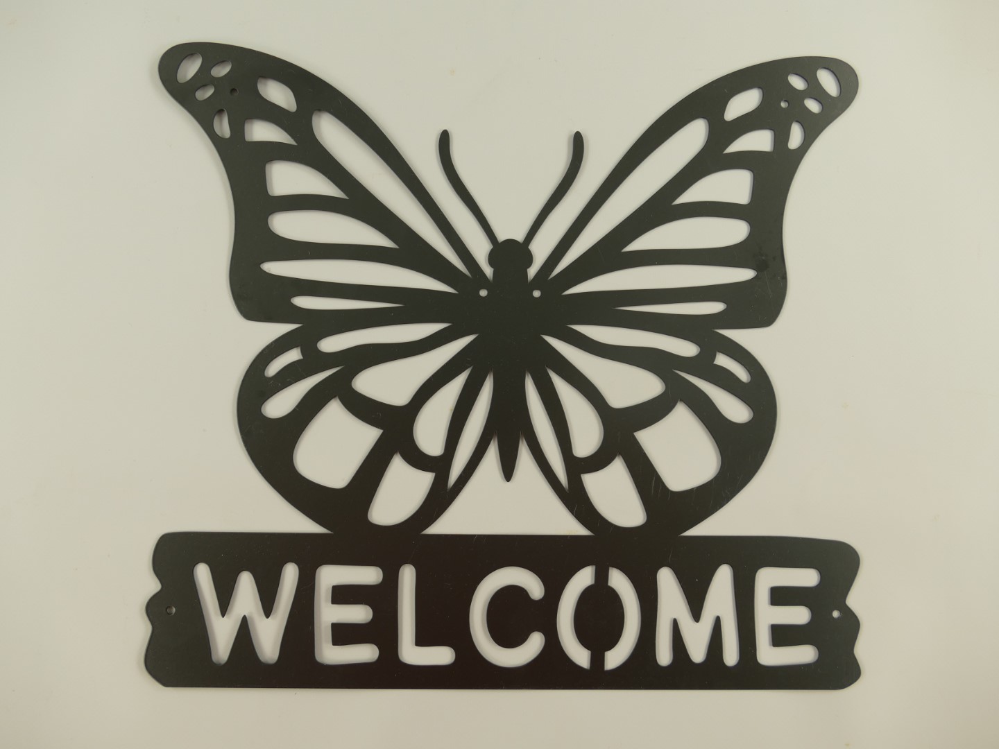 *ANG. Wandschild Welcome Schmetterling L.40cm