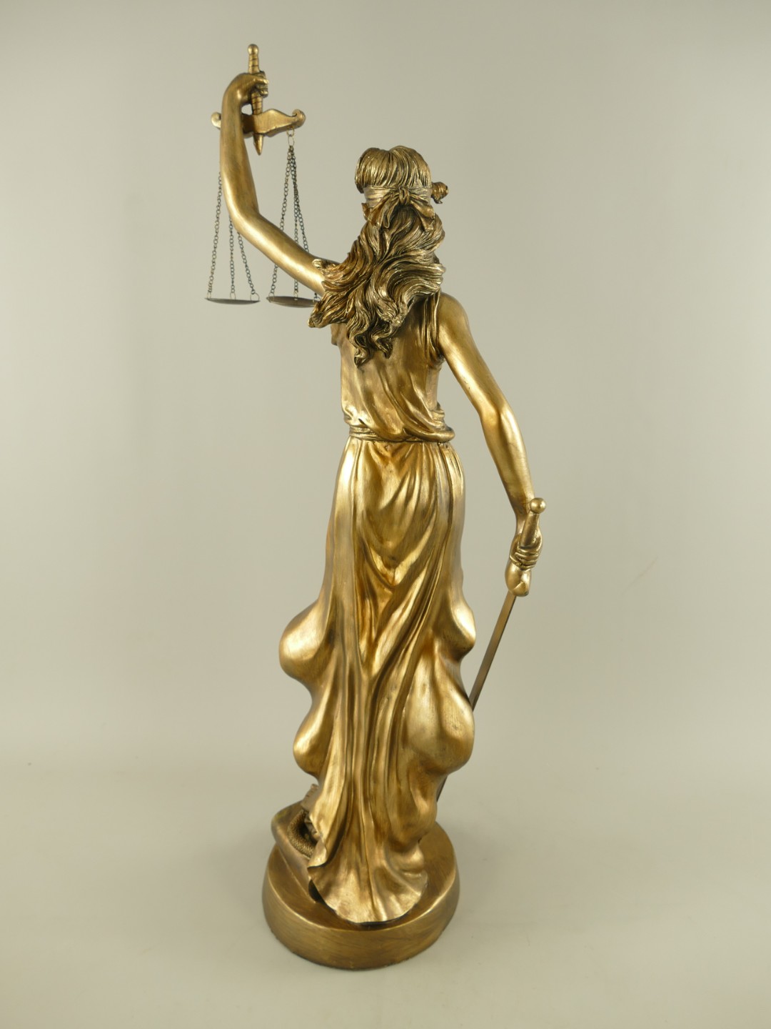 Justitia Polystein BRONZE farbig H.82x36x21cm