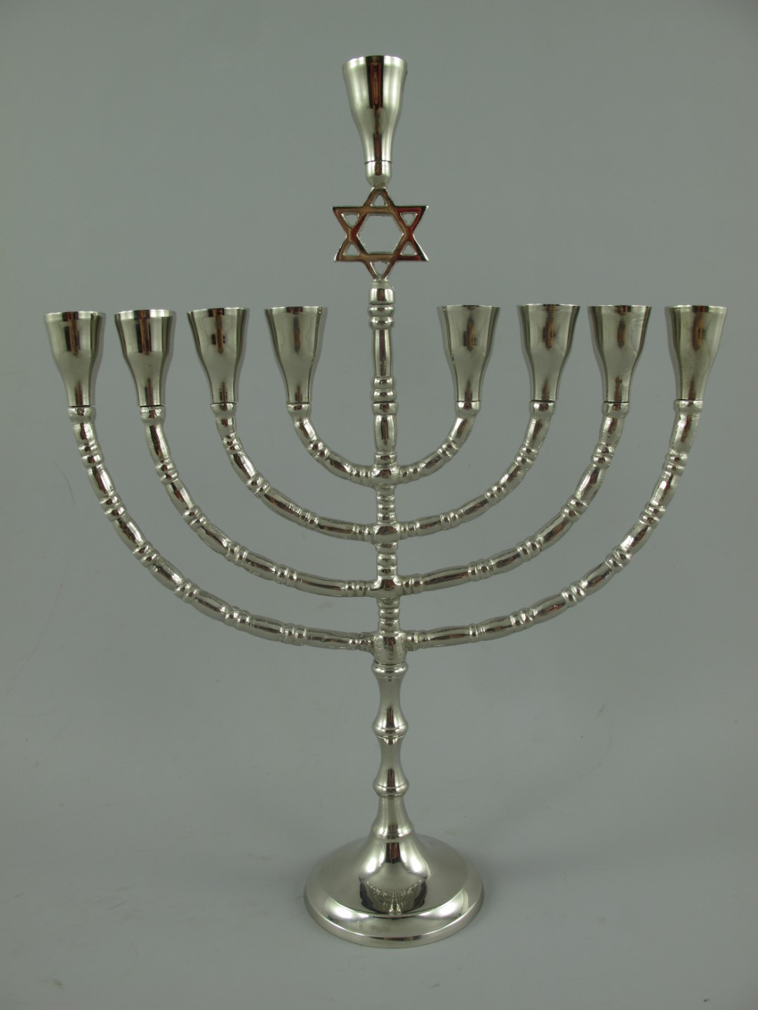 Davidleuchter mit Stern vernickelt H.35x28cm Davidleuchter mit Stern vernickelt H.35x28cm