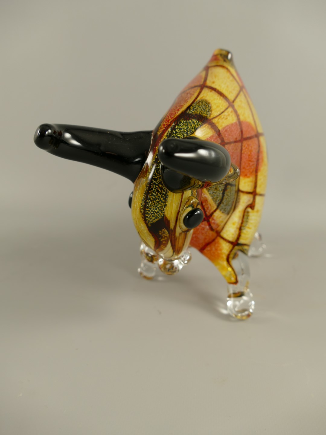 Glasfigur Bülle farbe L.40x23cm