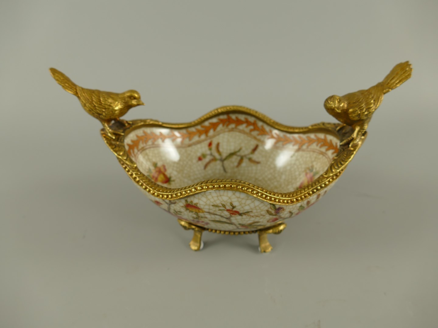 Porzellan/Messing Jugendstil schale L.19x13cm