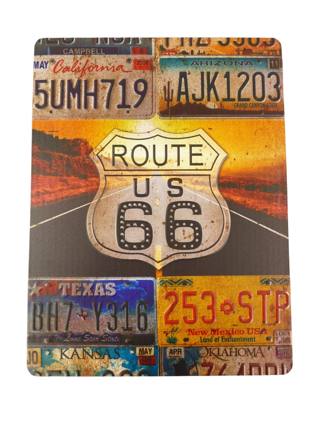 *ANG./SEPT. Wandschild(Gestanzt) Route*66 H.58cm