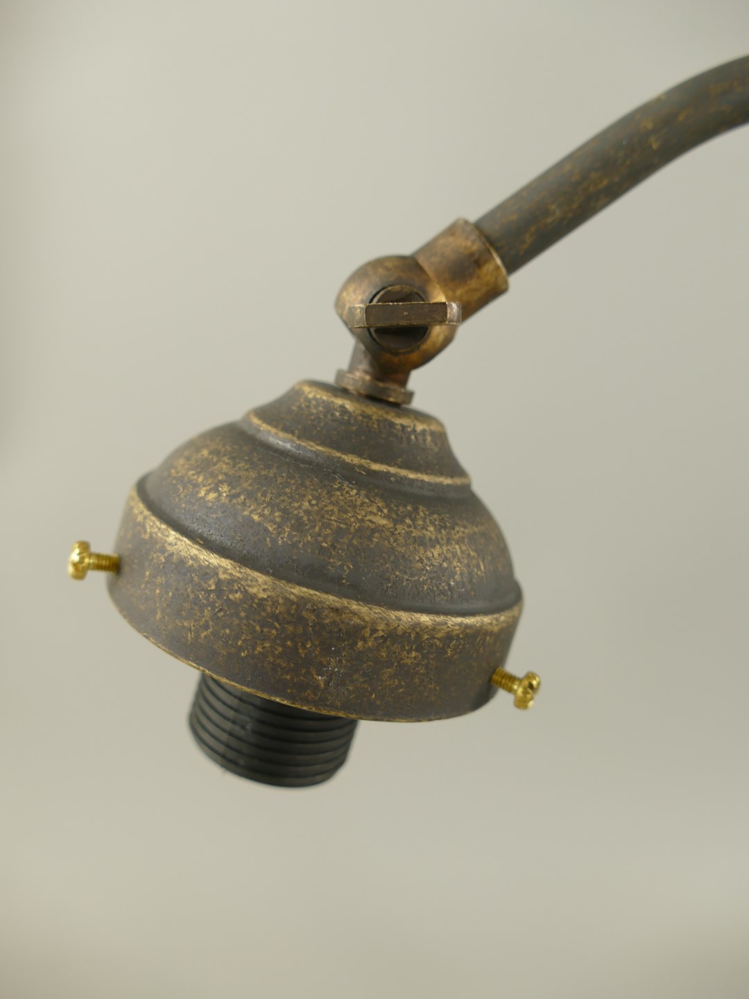 *ANG. Stehlampe Messing brün. ohne Schirm H.40cm
