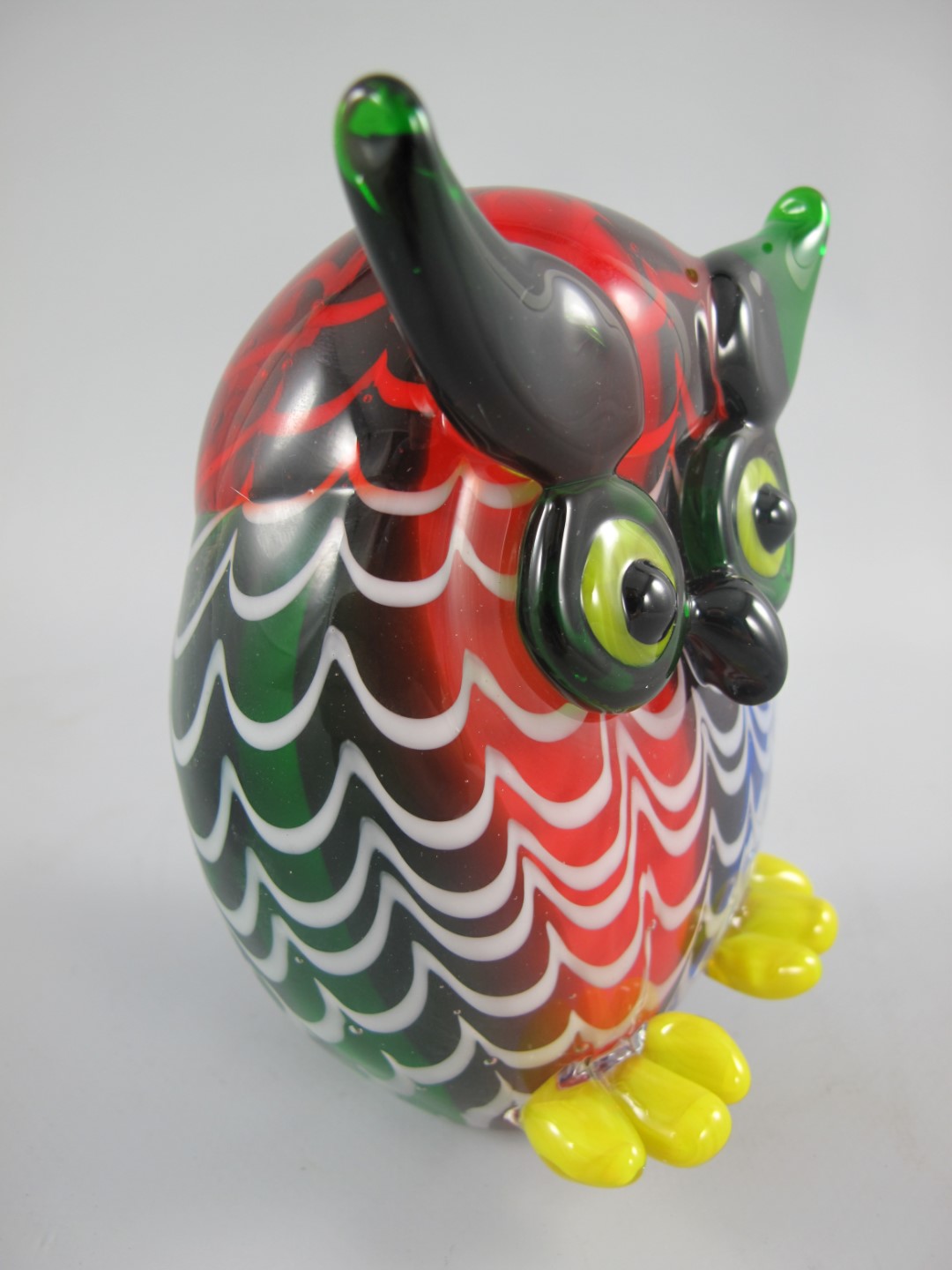 Glasfigur Uhu farbe H.13x10cm