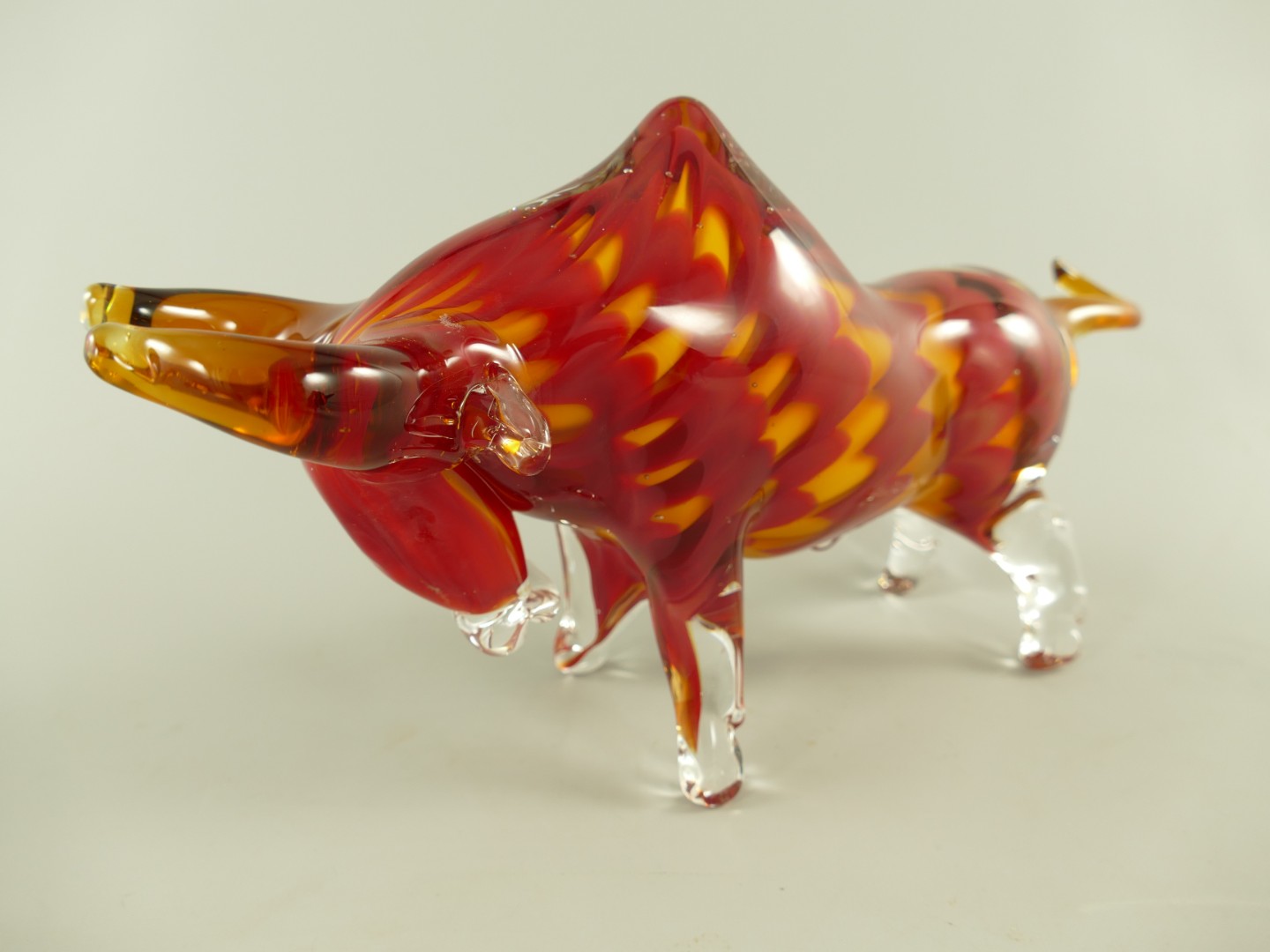 Glasfigur Murano styl Bülle farbe L.34cm