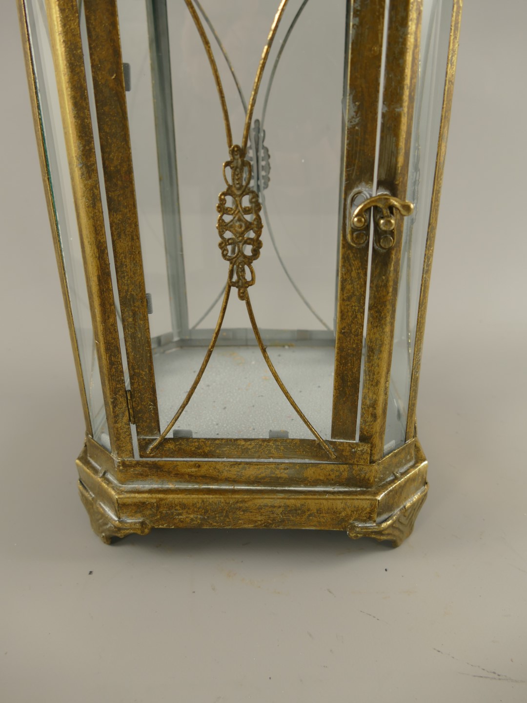 (*)Laterne rustik Eisen gold farbe Set/2 H.80/57
