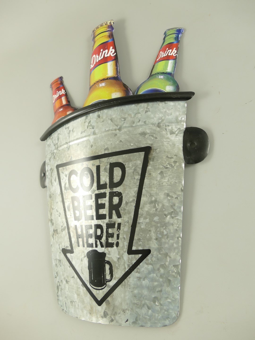 Wandschild(Gestanzt) Cold Beer Here! H.55cm