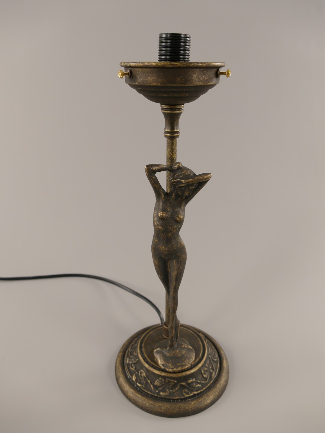 Stehlampe FRAU GH.8cm Mes. brün. o. Schirm H.36cm