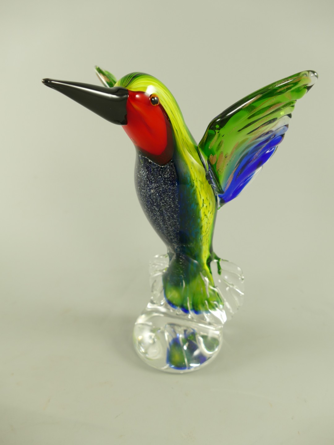 Glasfigur Murano styl Vogel farbe H.23cm