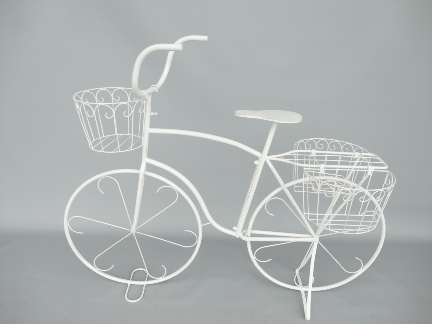 (*S) Blumen FAHRRAD rustik weiss L.112cm