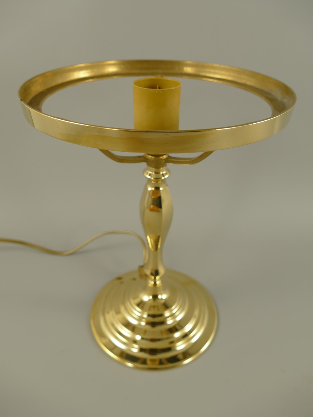 Pilzlampe Messing(Glas farb. grün)H.37cm