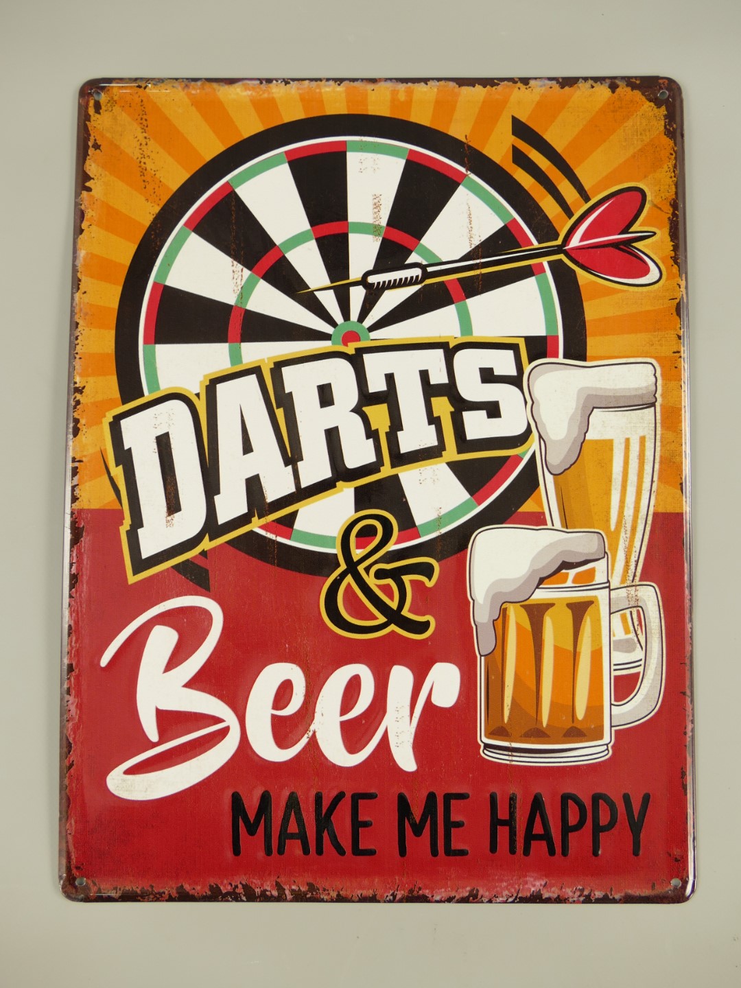 Wandschild(Gestanzt) Darts &amp; Beer H.40x30cm