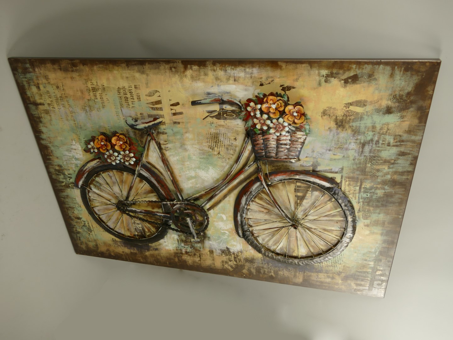 (*)Metallbild (3D) Eisen Fahrrad L.120x80cm