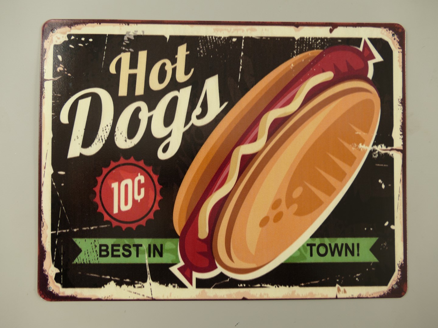 *ANG. Wandschild Eisen Hot Dogs H.25x33cm