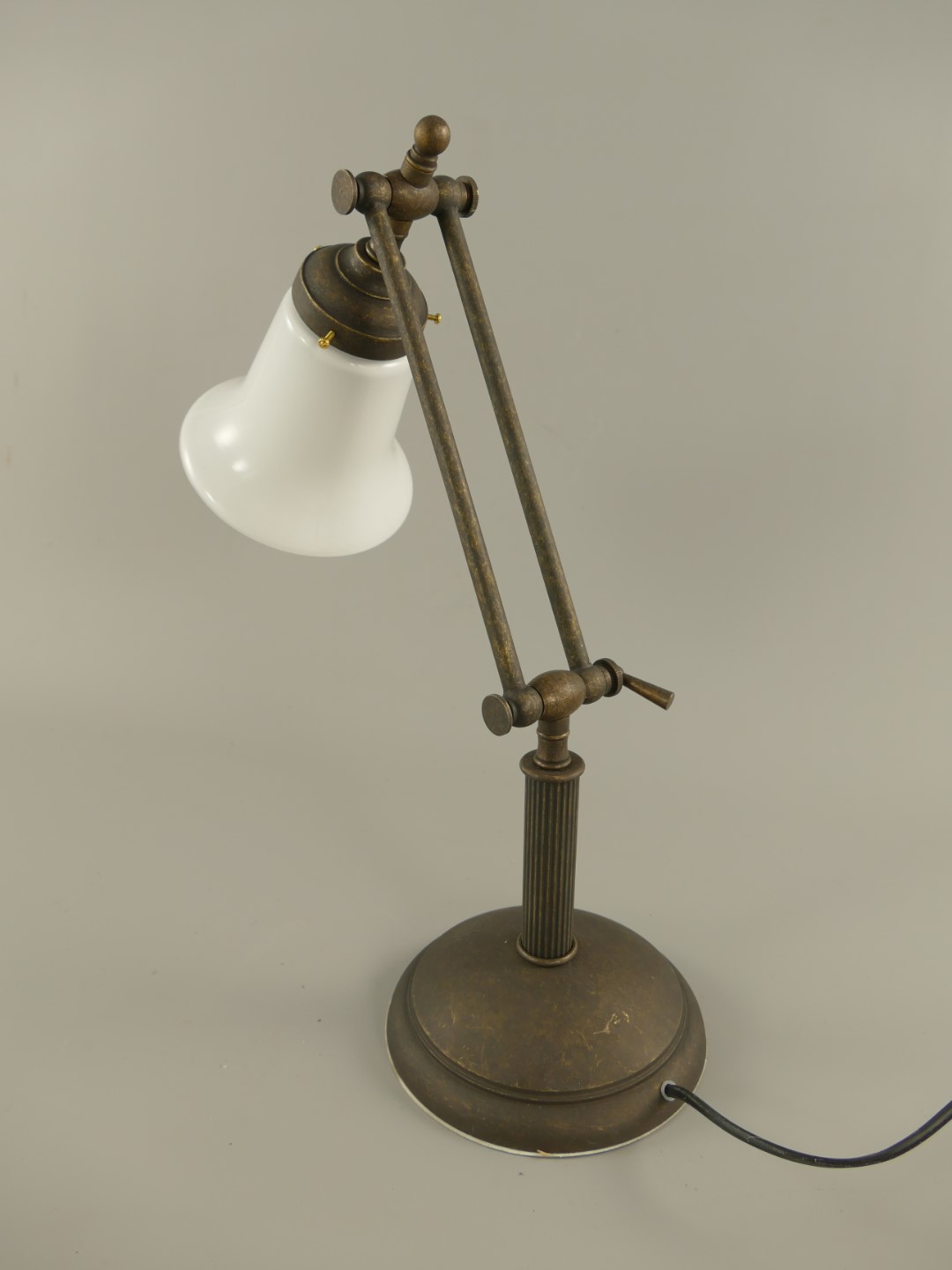 Lampe Messing brün. Schirm(215.017) H.42cm