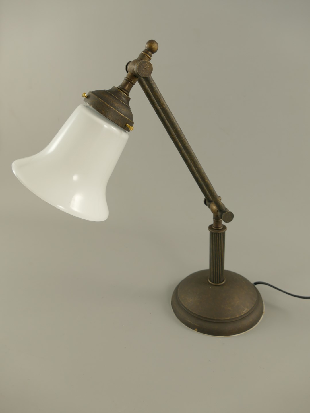 Lampe Messing brün. Schirm(215.017) H.42cm