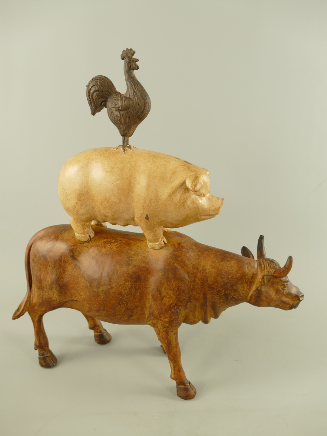 Kuh-, Schweine- und Hahn-Bau Polystein  H.42cm