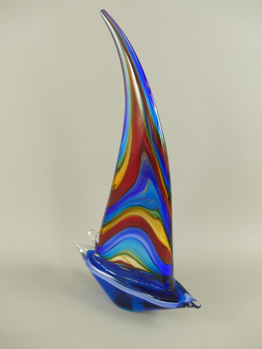 Glasfigur Schiff farbe H.42cm
