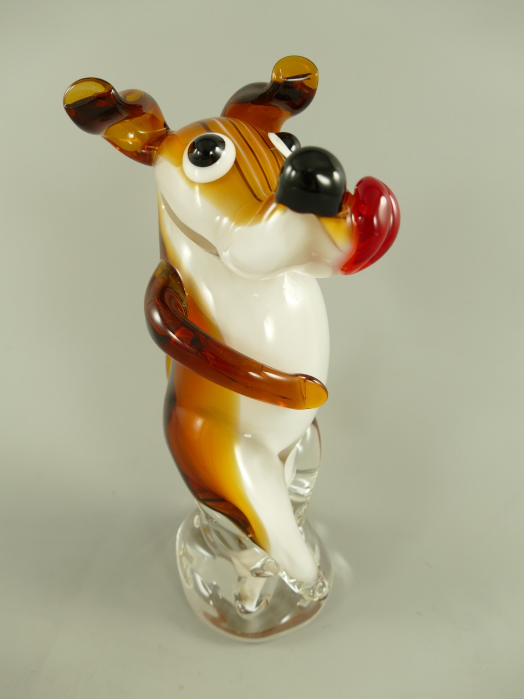 Glasfigur Murano styl Hund farbe H.27cm