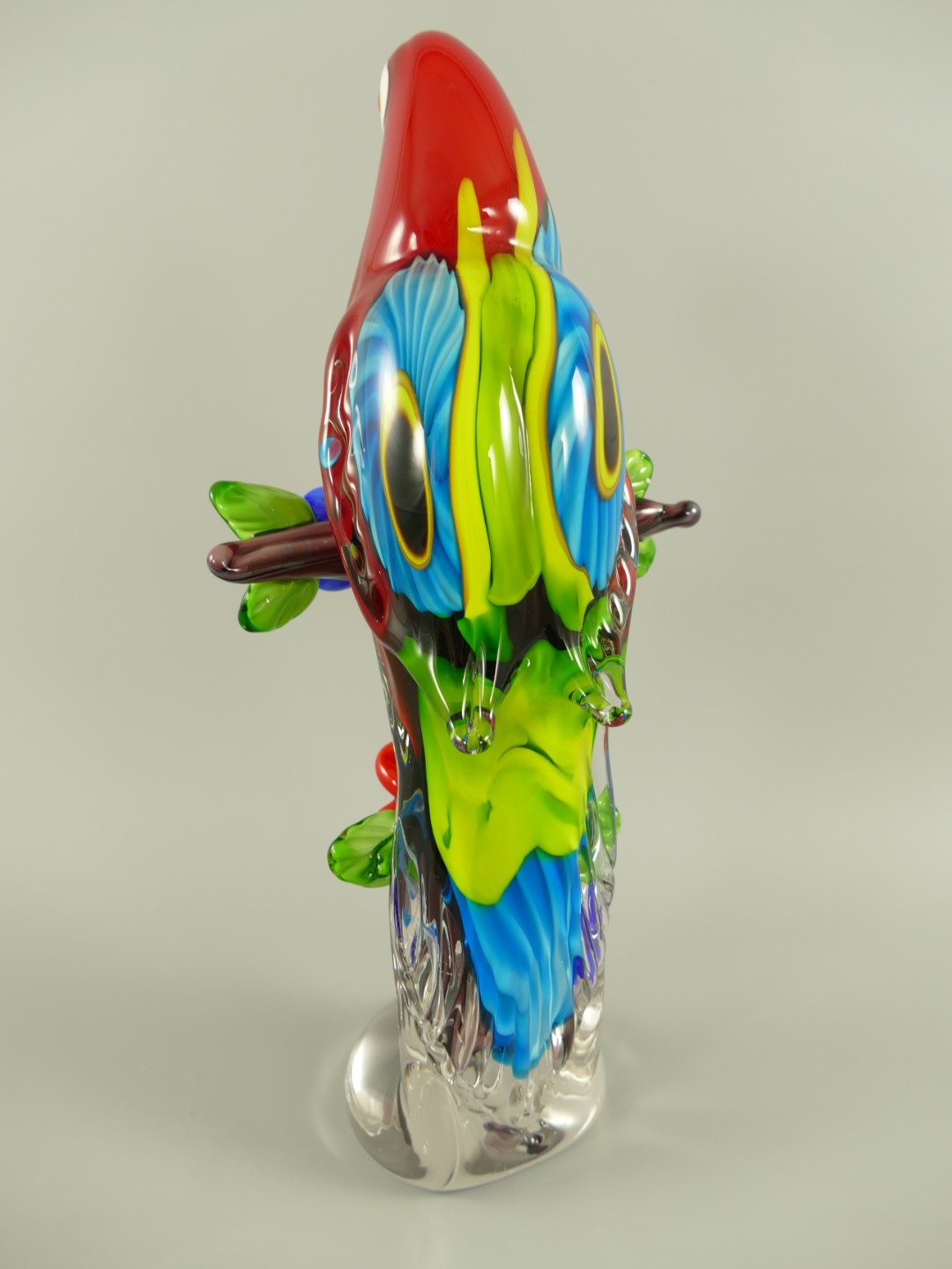 Glasfigur Papagei Murano farbe H.39cm